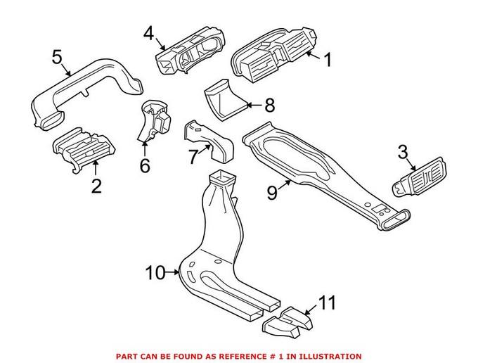 BMW Dashboard Air Vent = Center 64226953618